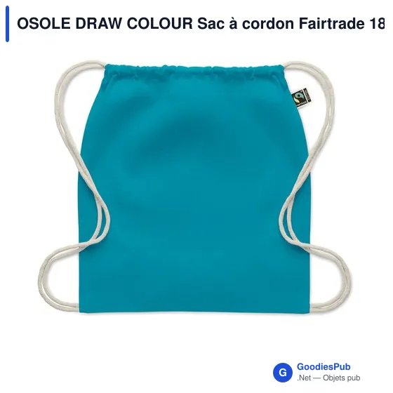 Sac à cordon personnalisable en coton Fairtrade avec logo - Image 7