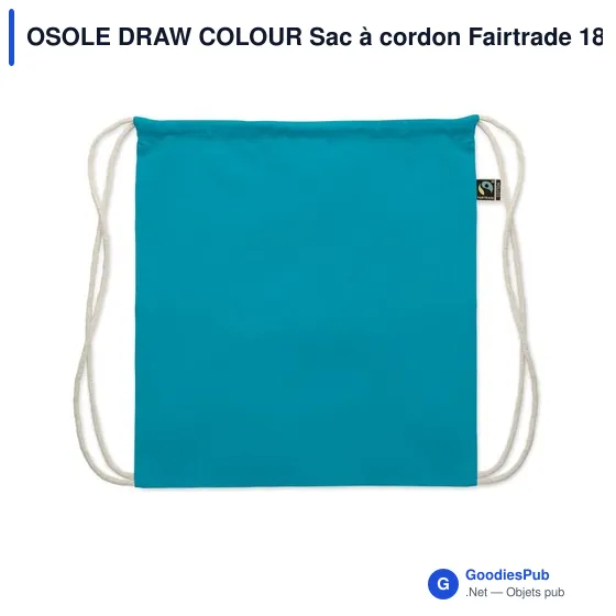 Sac à cordon personnalisable en coton Fairtrade avec logo - Image 8