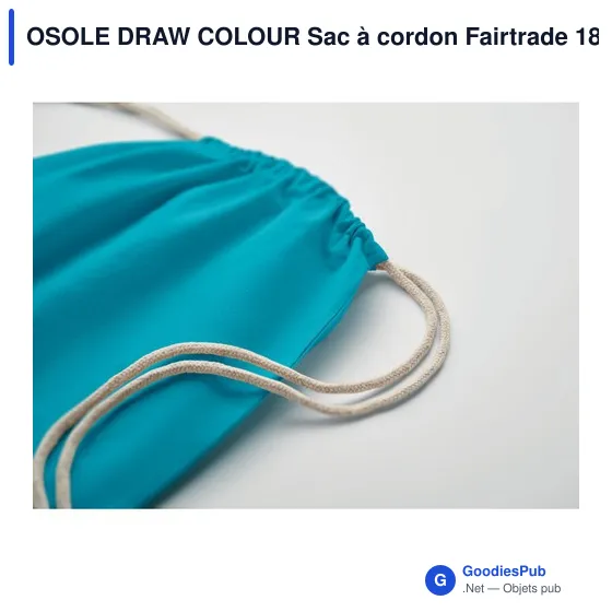 Sac à cordon personnalisable en coton Fairtrade avec logo - Image 10