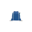 Variante bleu royal - Sac à cordon personnalisable en coton Fairtrade avec logo