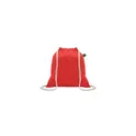 Variante rouge - Sac à cordon personnalisable en coton Fairtrade avec logo