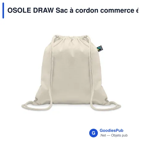 OSOLE DRAW Sac à cordon commerce équitable