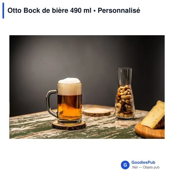 Bock de bière personnalisable 490 ml avec logo - Otto Bock - Image 1