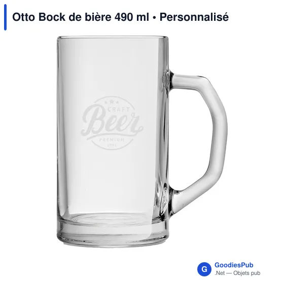 Bock de bière personnalisable 490 ml avec logo - Otto Bock - Image 2