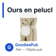 Ours en peluche personnalisable avec couverture - Philavec logo - Miniature 1