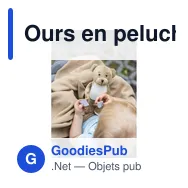 Ours en peluche personnalisable avec couverture - Philavec logo - Miniature 2