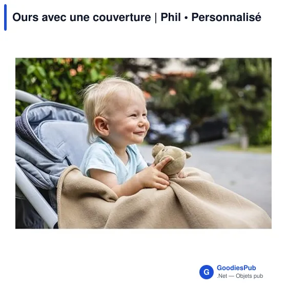 Ours en peluche personnalisable avec couverture - Philavec logo - Image 4