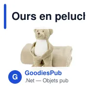 Ours en peluche personnalisable avec couverture - Philavec logo - Miniature 6
