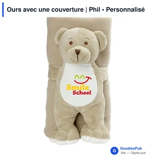 Ours en peluche personnalisable avec couverture - Philavec logo - Image 8