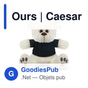 Ours en peluche personnalisable avec logo - modèle Caesar - Miniature 2