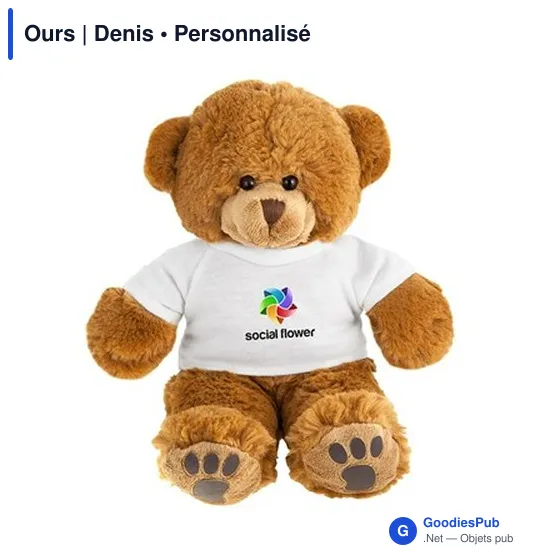 Ours en peluche personnalisable avec logo - Denis - Image 1