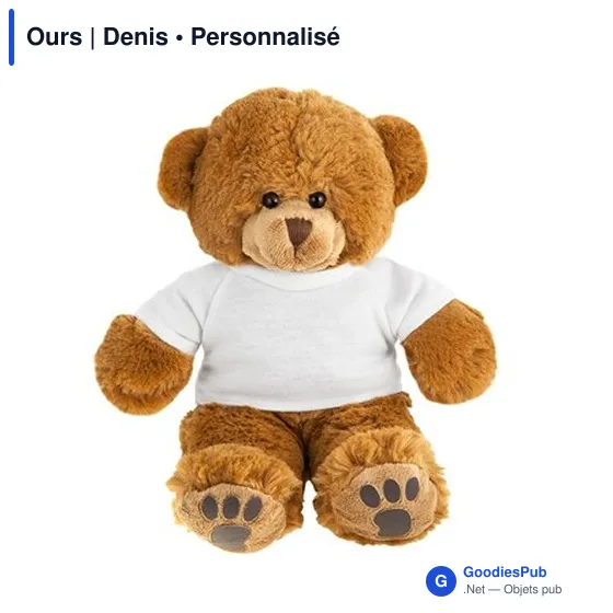 Ours en peluche personnalisable avec logo - Denis - Image 2