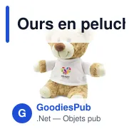 Ours en peluche personnalisable avec logo - Dreamerty - Miniature 1