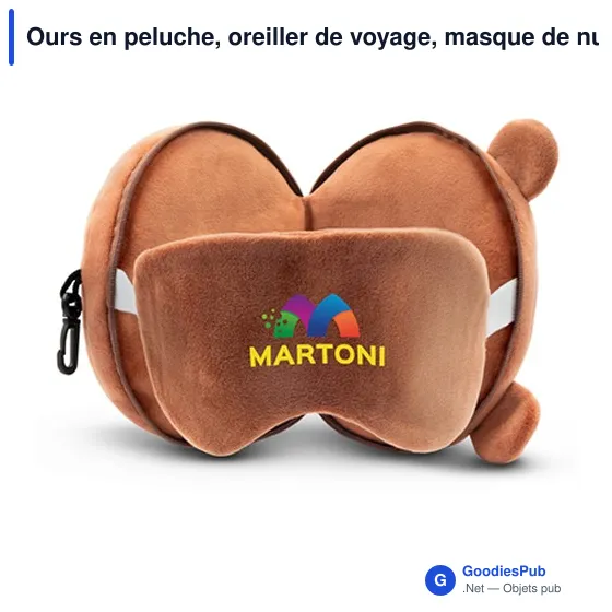 Ours en peluche, oreiller de voyage, masque de nuit | Ren - Image 11
