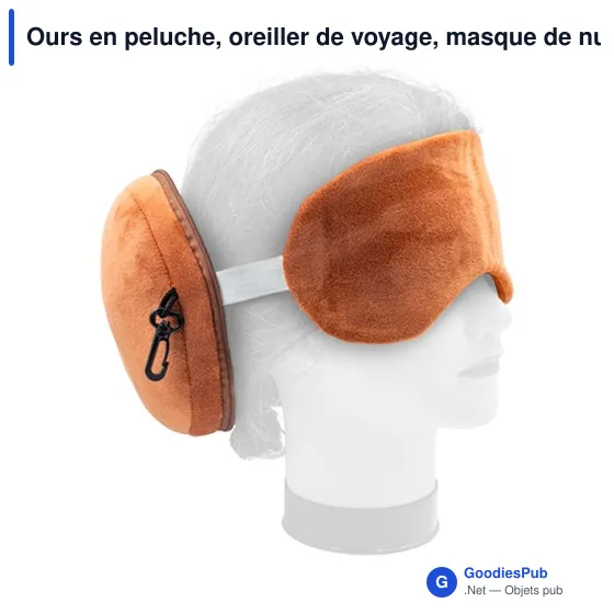 Ours en peluche, oreiller de voyage, masque de nuit | Ren - Image 4