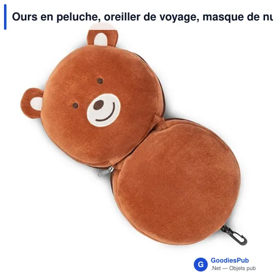 Ours en peluche, oreiller de voyage, masque de nuit | Ren - Image 8
