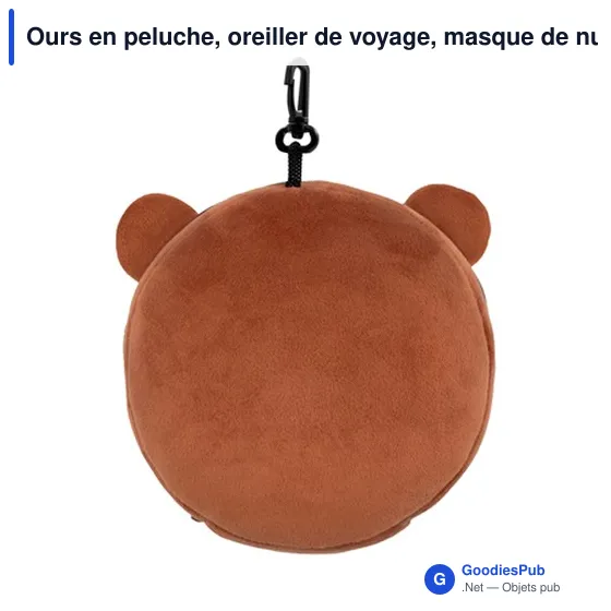 Ours en peluche, oreiller de voyage, masque de nuit | Ren - Image 9