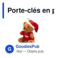 Porte-clés en peluche personnalisable avec logo - Ours Eldian - Miniature 1