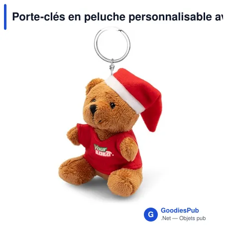 Porte-clés en peluche personnalisable avec logo - Ours Eldian