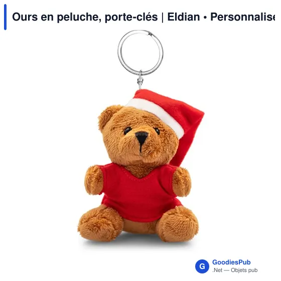 Porte-clés en peluche personnalisable avec logo - Ours Eldian - Image 4