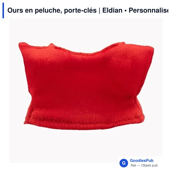 Porte-clés en peluche personnalisable avec logo - Ours Eldian - Image 6
