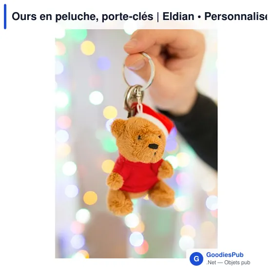 Porte-clés en peluche personnalisable avec logo - Ours Eldian - Image 9