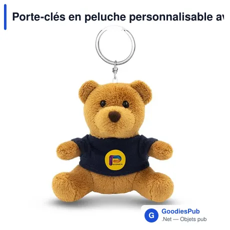 Porte-clés en peluche personnalisable avec logo - Ours en peluche Fedon