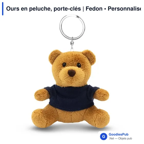Porte-clés en peluche personnalisable avec logo - Ours en peluche Fedon - Image 3