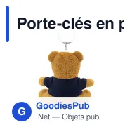 Porte-clés en peluche personnalisable avec logo - Ours en peluche Fedon - Miniature 4