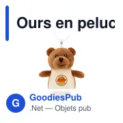 Porte-clés en peluche personnalisable Oton avec logo - Miniature 1