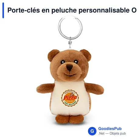Porte-clés en peluche personnalisable Oton avec logo