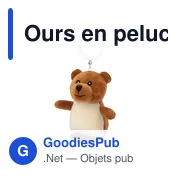 Porte-clés en peluche personnalisable Oton avec logo - Miniature 2