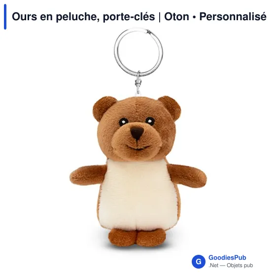 Porte-clés en peluche personnalisable Oton avec logo - Image 3