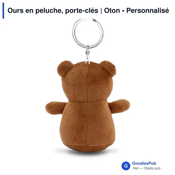 Porte-clés en peluche personnalisable Oton avec logo - Image 4
