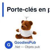 Porte-clés en peluche personnalisable avec logo - Ours Telmo - Miniature 2