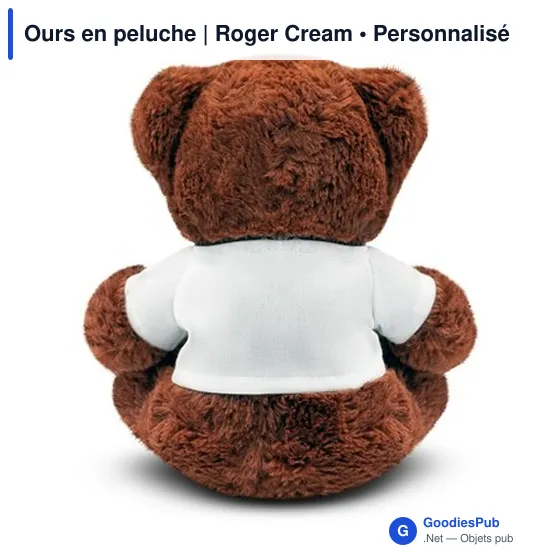 Ours en peluche personnalisable avec logo - Roger Cream - Image 5