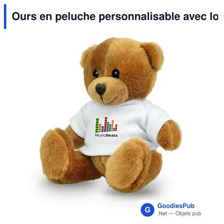 Ours en peluche personnalisable avec logo - Nicky Brown Junior R