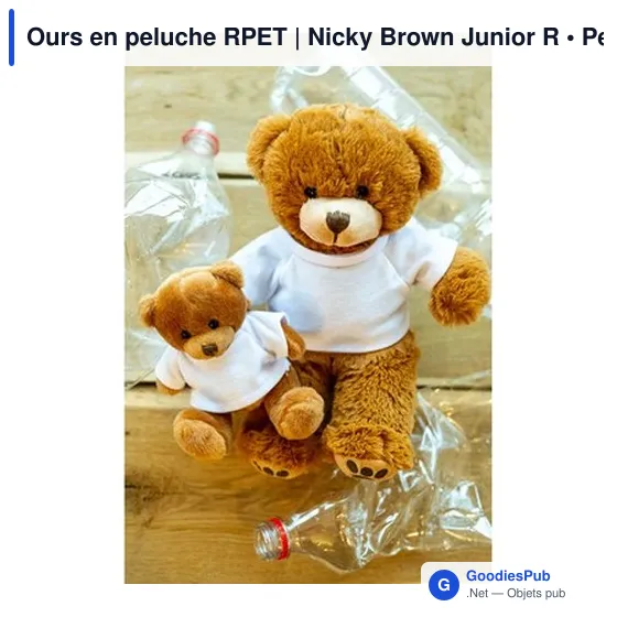 Ours en peluche personnalisable avec logo - Nicky Brown Junior R - Image 2