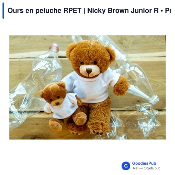Ours en peluche personnalisable avec logo - Nicky Brown Junior R - Image 3