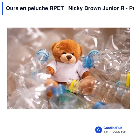 Ours en peluche personnalisable avec logo - Nicky Brown Junior R - Image 4