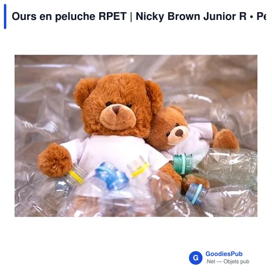 Ours en peluche personnalisable avec logo - Nicky Brown Junior R - Image 5