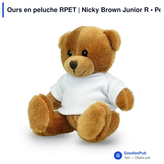 Ours en peluche personnalisable avec logo - Nicky Brown Junior R - Image 6