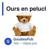 Ours en peluche personnalisable avec logo - Nicky Brown Junior R - Miniature 7