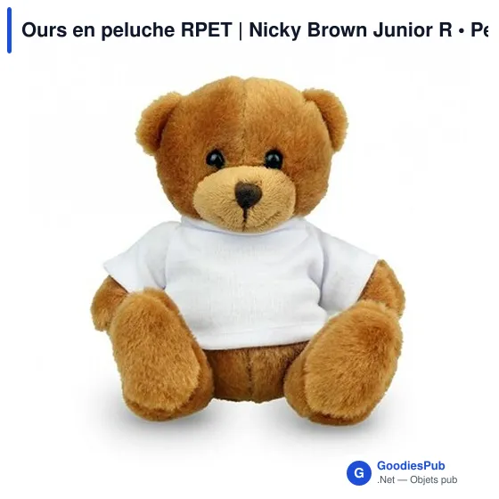 Ours en peluche personnalisable avec logo - Nicky Brown Junior R - Image 7
