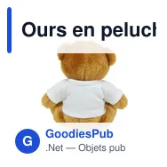Ours en peluche personnalisable avec logo - Nicky Brown Junior R - Miniature 8