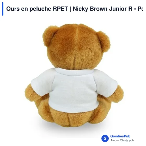 Ours en peluche personnalisable avec logo - Nicky Brown Junior R - Image 8