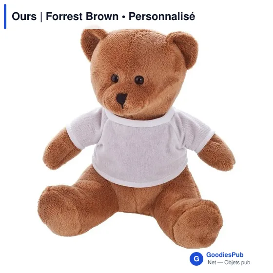 Ours en peluche personnalisable avec logo - Forrest Brown - Image 1