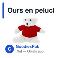 Ours en peluche personnalisable avec logo - Forrest White - Miniature 1