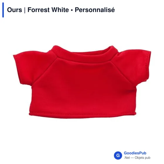 Ours en peluche personnalisable avec logo - Forrest White - Image 4