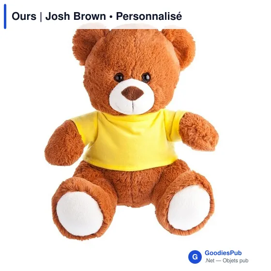 Ours en peluche personnalisable avec logo - Josh Brown - Image 1